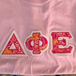 Lilly Pulitzer Delta Phi Epsilon Stitched Letters
